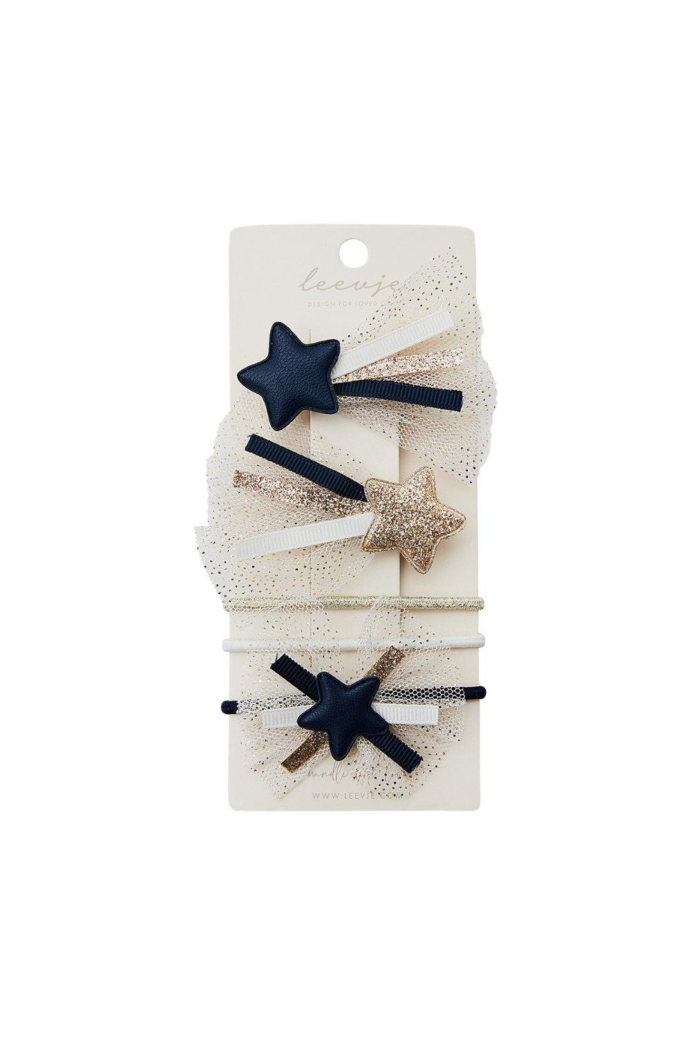 Hair clips 'shooting star mix navy'