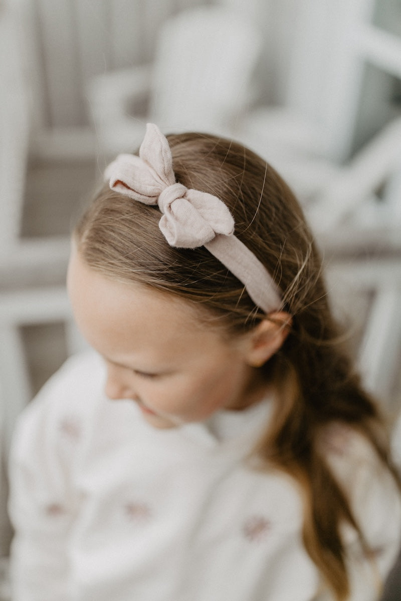 Muslin headband with bow