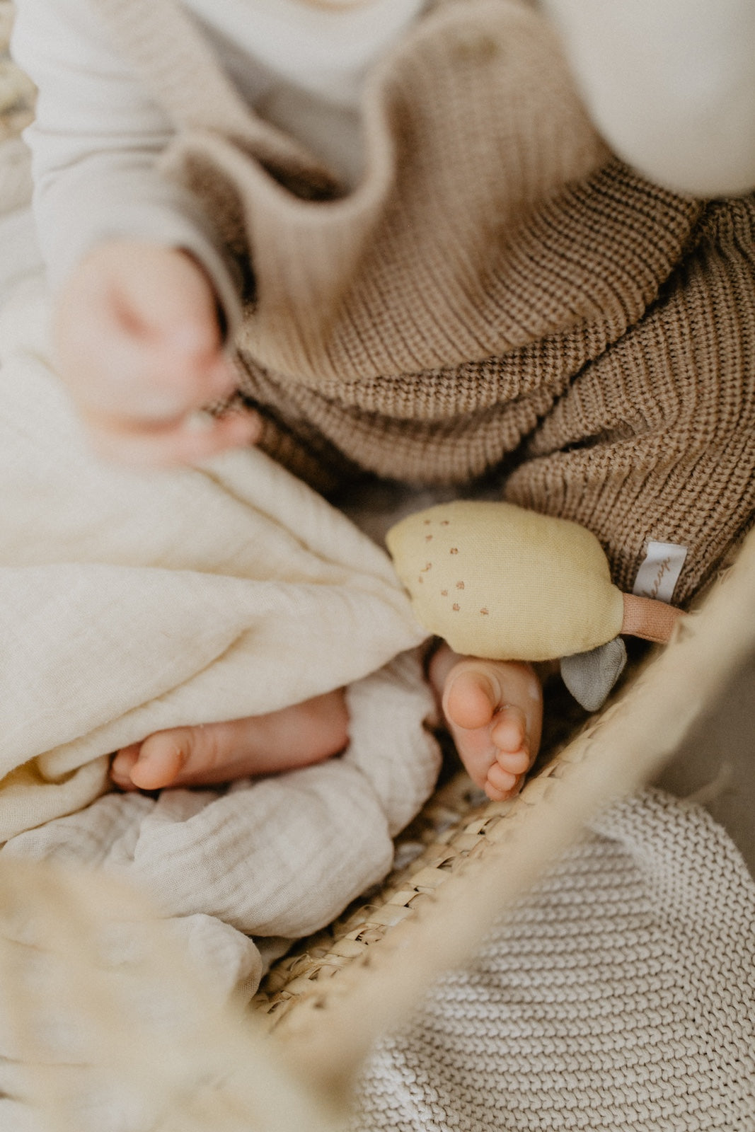 Baby Kuscheltuch aus Musselin 'lemon'