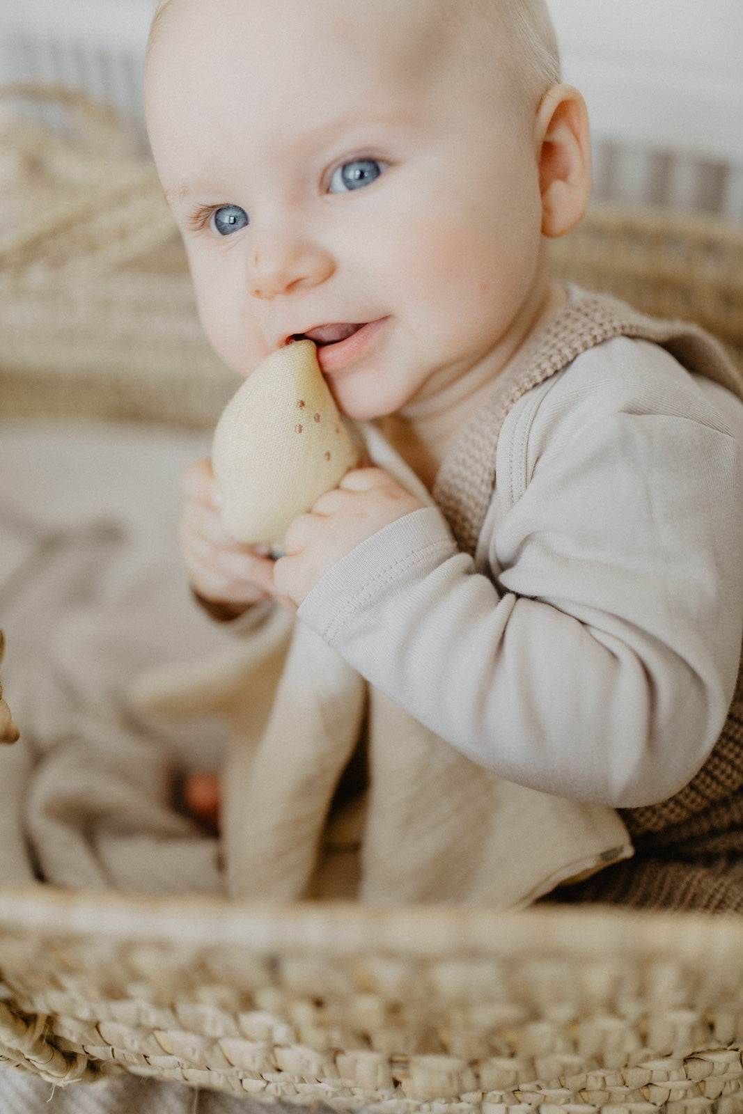 Baby Kuscheltuch aus Musselin 'lemon'