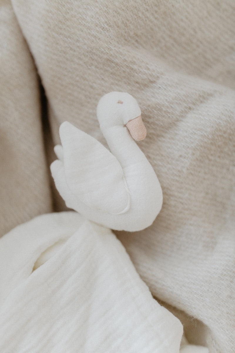 Baby Kuscheltuch aus Musselin 'swan'