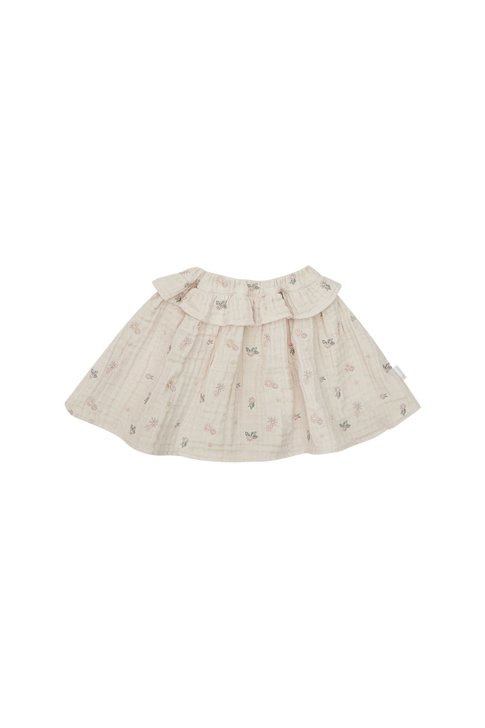 Muslin skirt 'cappuccino' with floral embroidery