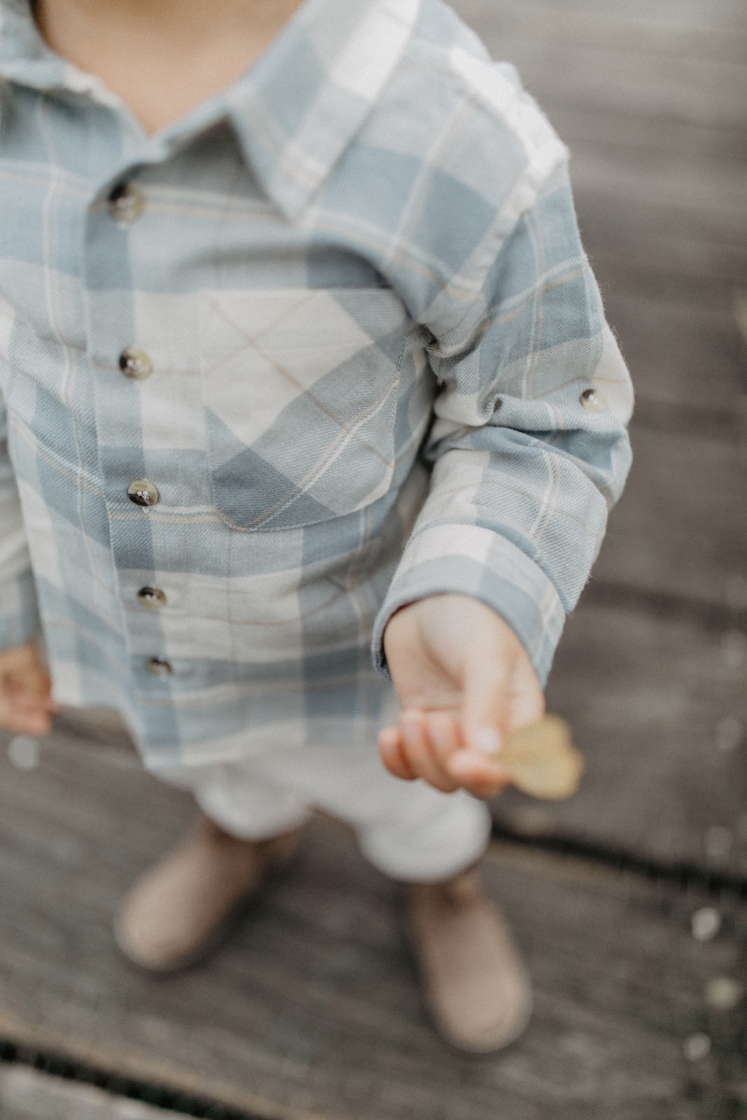 Flannel shirt 'beige & blue'