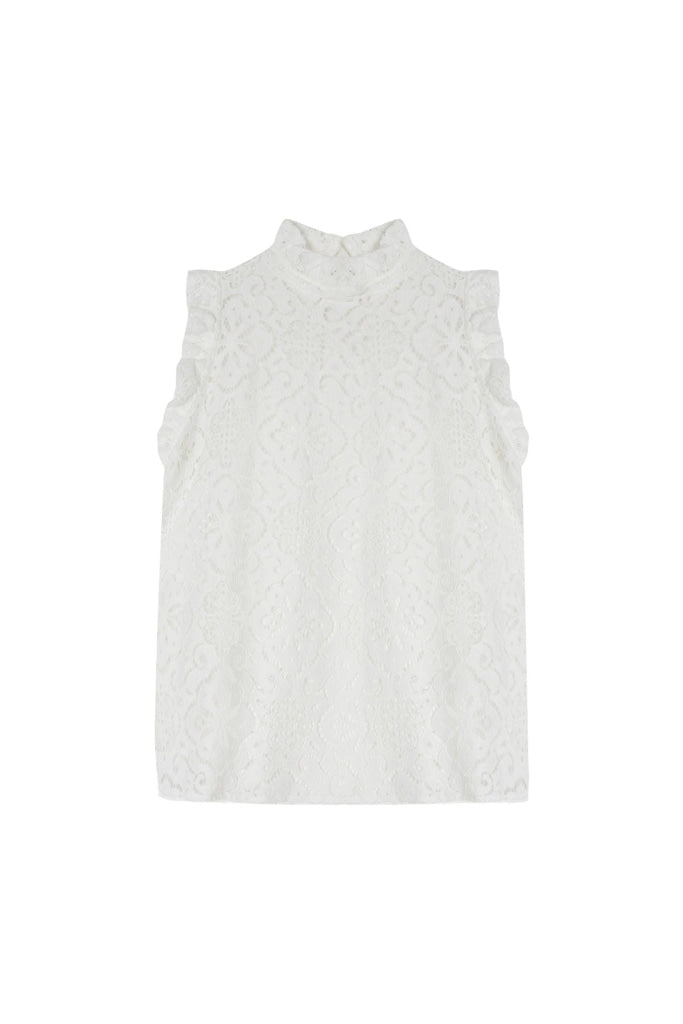 Leevje By Am Spitzentop Daisy ’White’ Frauenmode