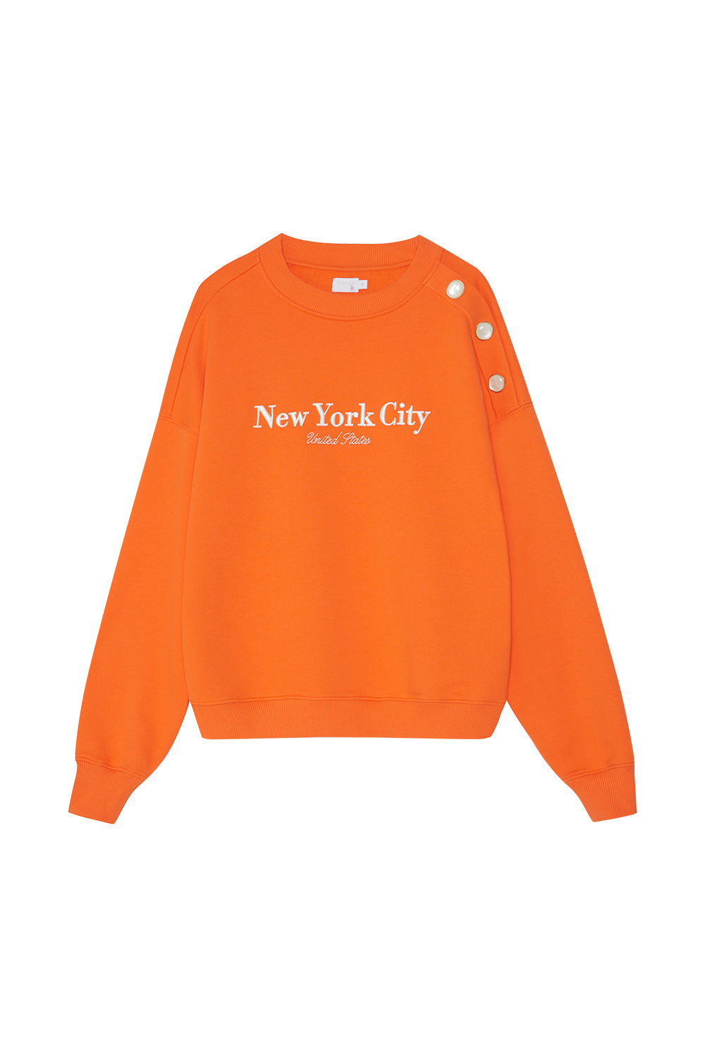 leevje by AM Sweater 'New York' orange mit Zierknöpfen