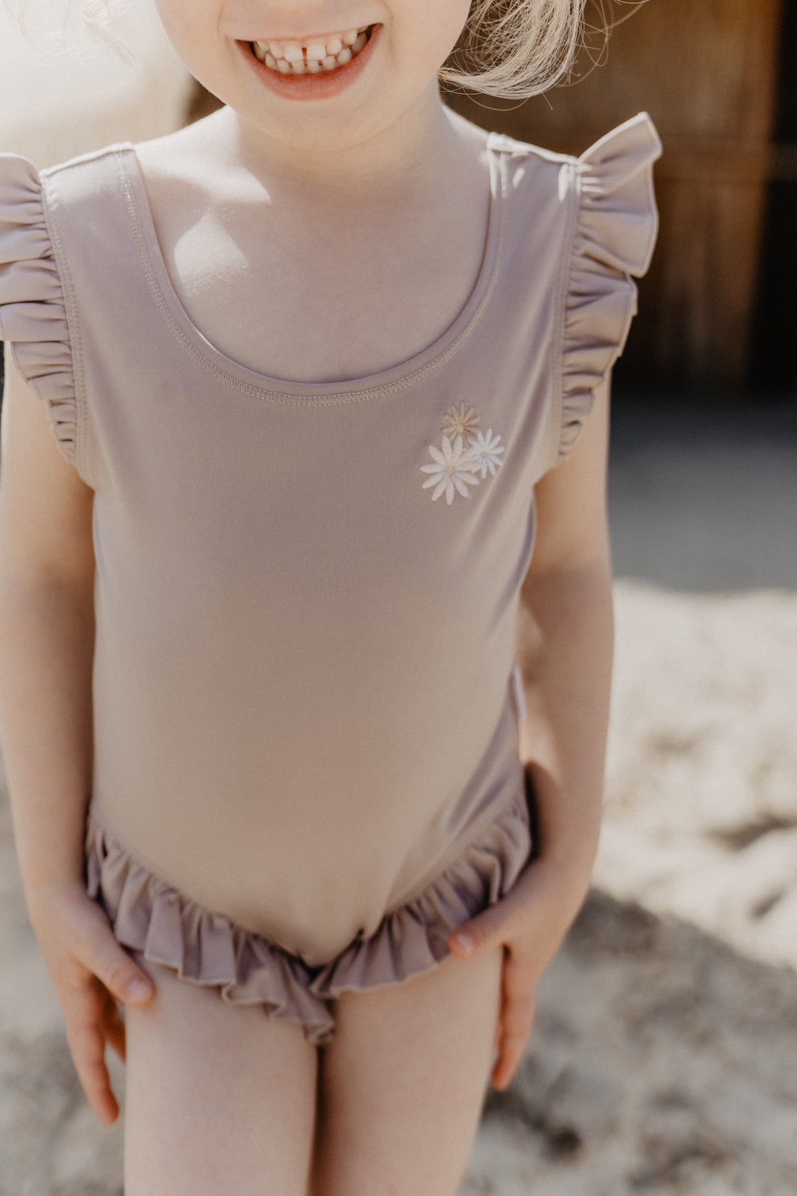 Swimsuit with frills 'flowers'