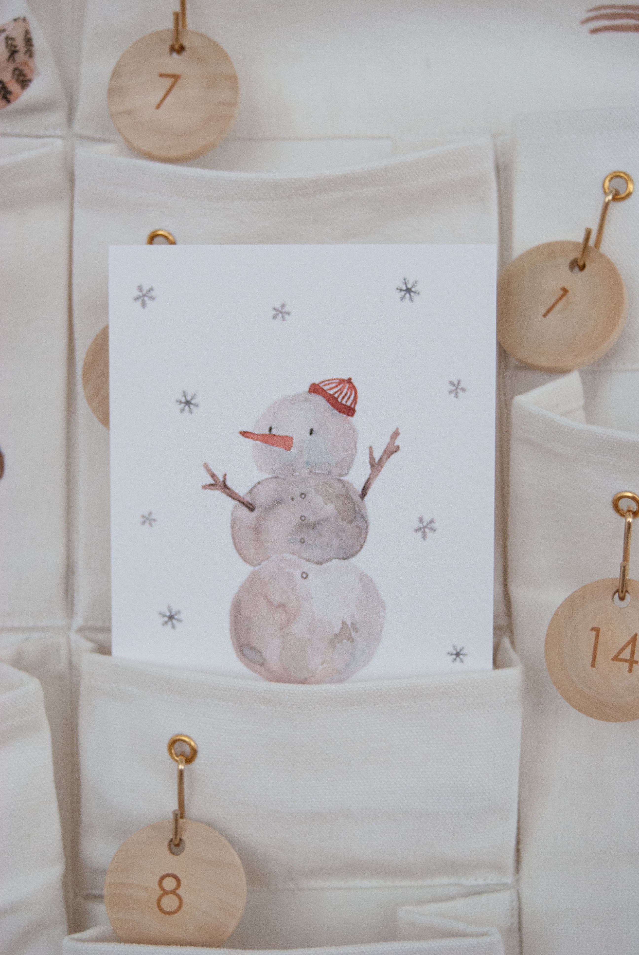 Postkarte Schneemann "Let it snow"