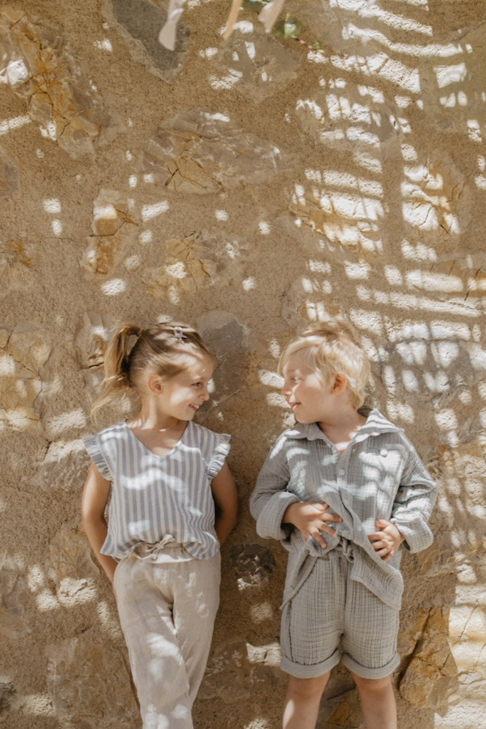 Striped linen top 'blue stripes'