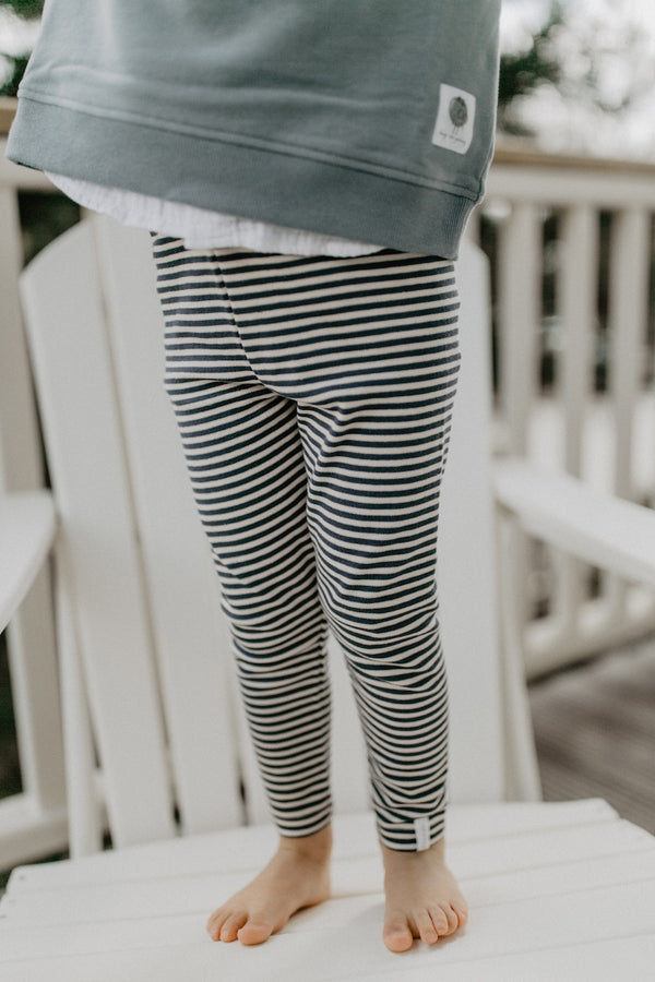Jersey Leggings 'navy stripes' aus Bio-Baumwolle