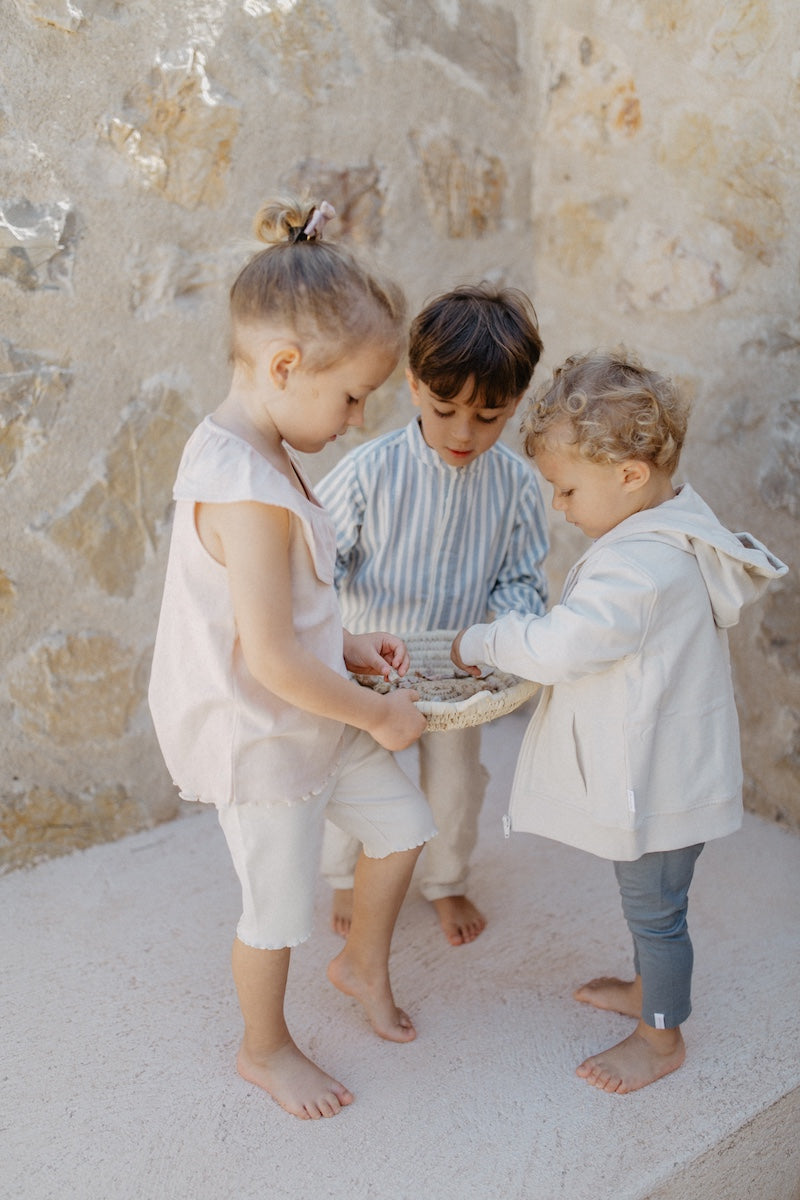 Short jersey leggings 'beige' with bow made from organic cotton