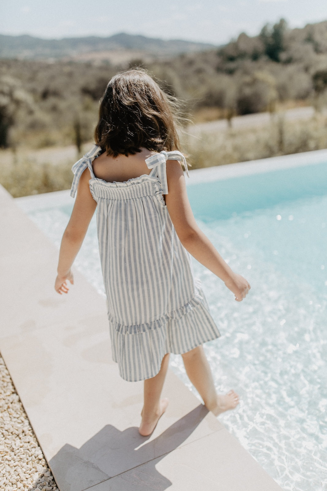 Linen dress 'blue stripes'