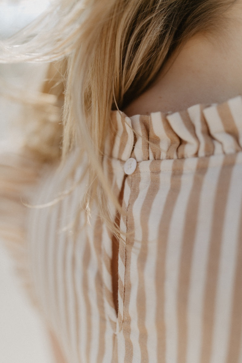 Mini-Me Leinenkleid mit Streifen für Frauen