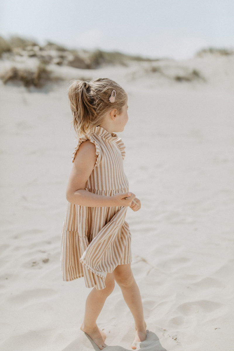 Mini-Me Leinenkleid mit Streifen für Kinder