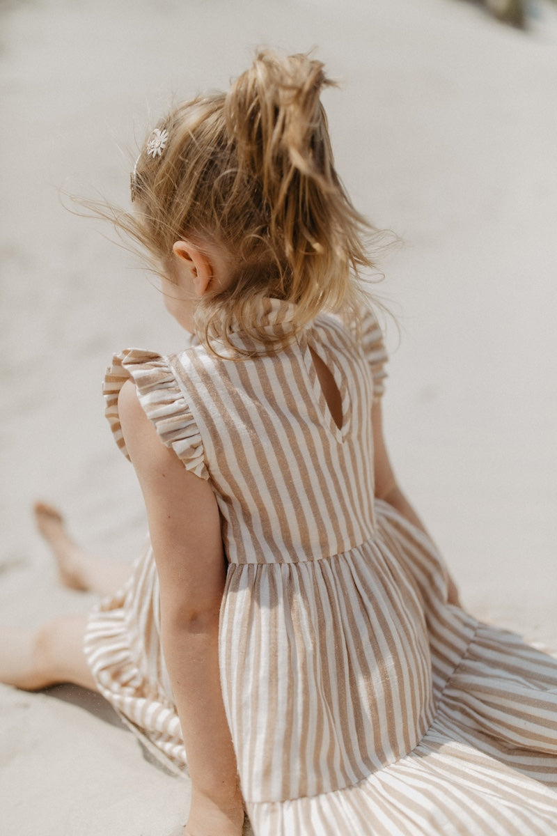 Mini-Me Leinenkleid mit Streifen für Kinder