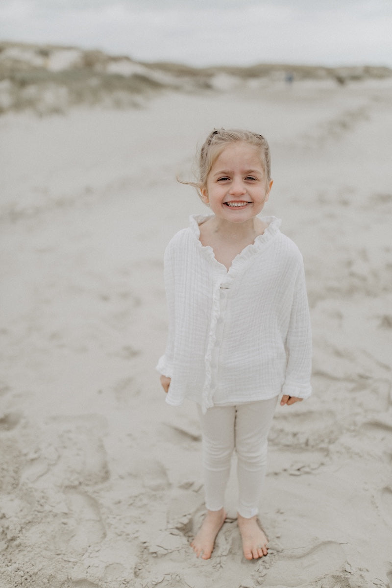 Mini-Me Musselinbluse 'white' für Kinder