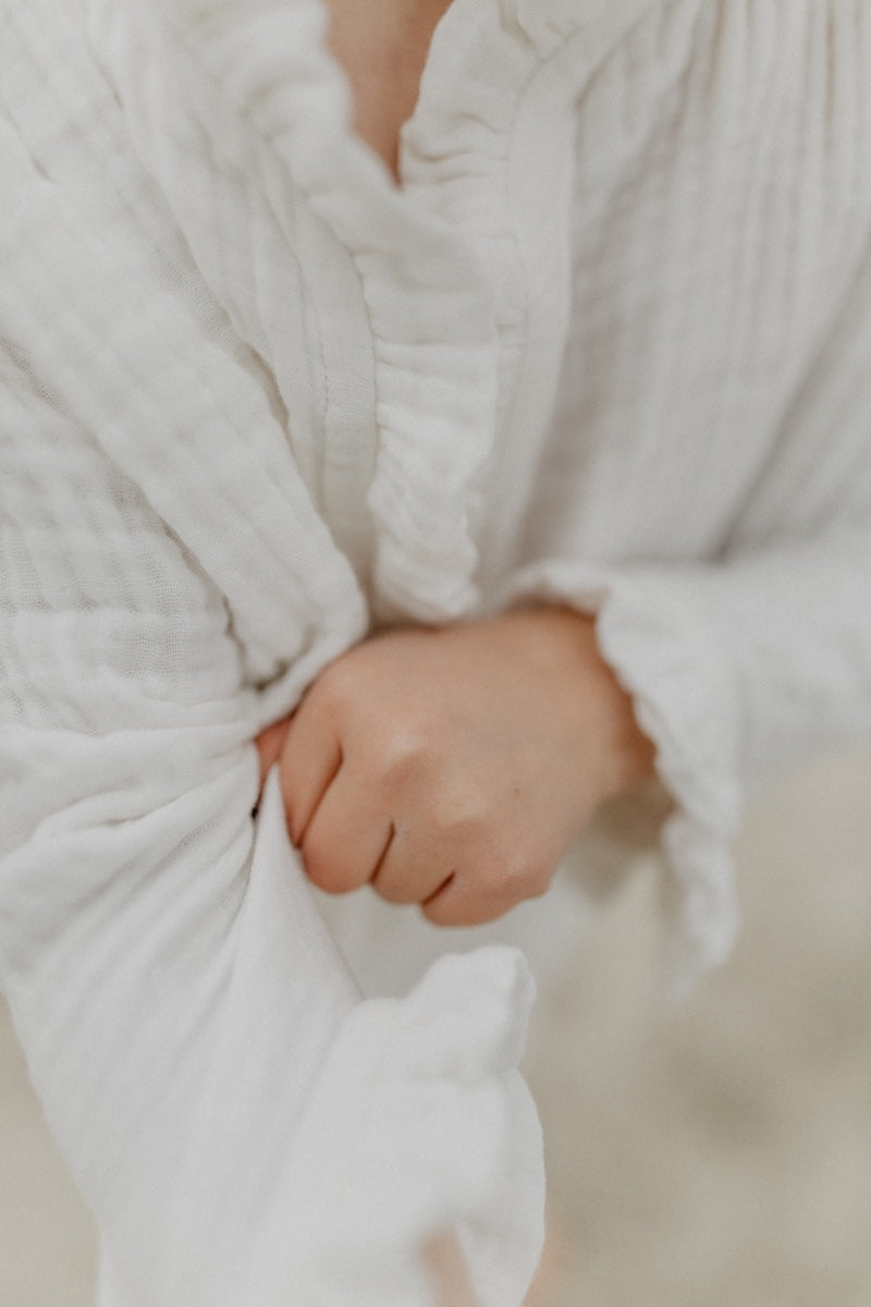 Mini-Me Musselinbluse 'white' für Kinder