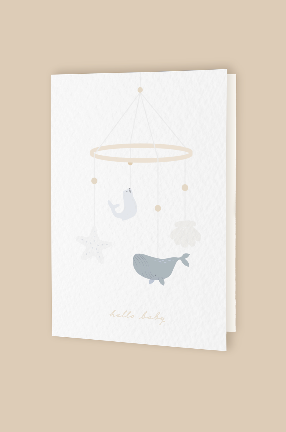 Greetings Card Mobile 'hello baby' with envelope