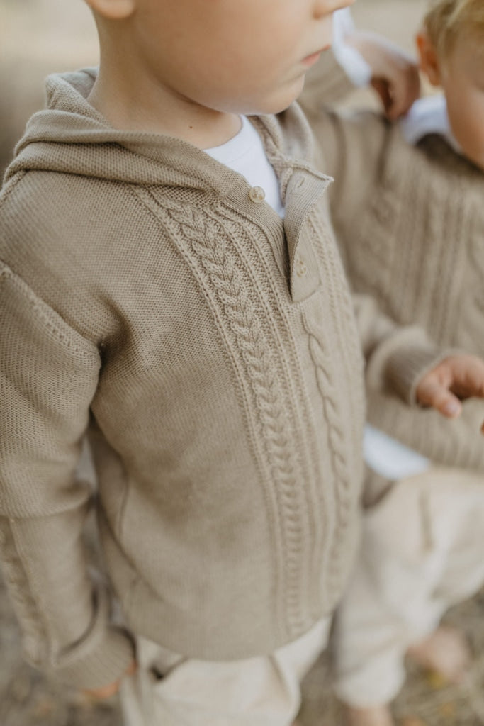 Strickhoodie Walnut Aus Merinowolle