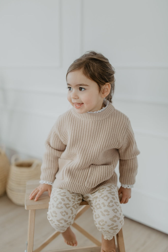 Premium Knitwear: Mini-Me Pullover Sand Für Kinder Hw 23/24