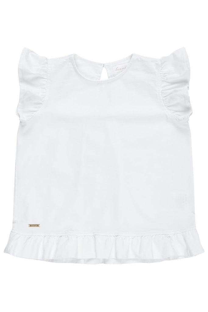 T-Shirt Aus Jersey Mit Rüschenärmeln Weiß / 62/68 T-Shirts