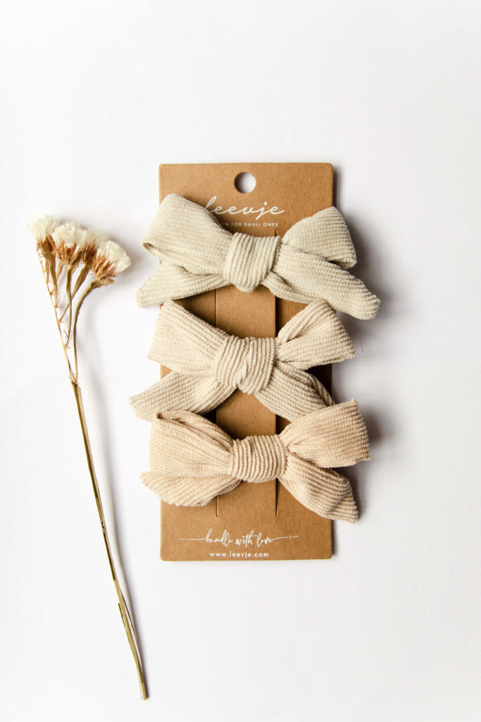 Haarspangen ’Corduroy Bows Trio’ Kindermode