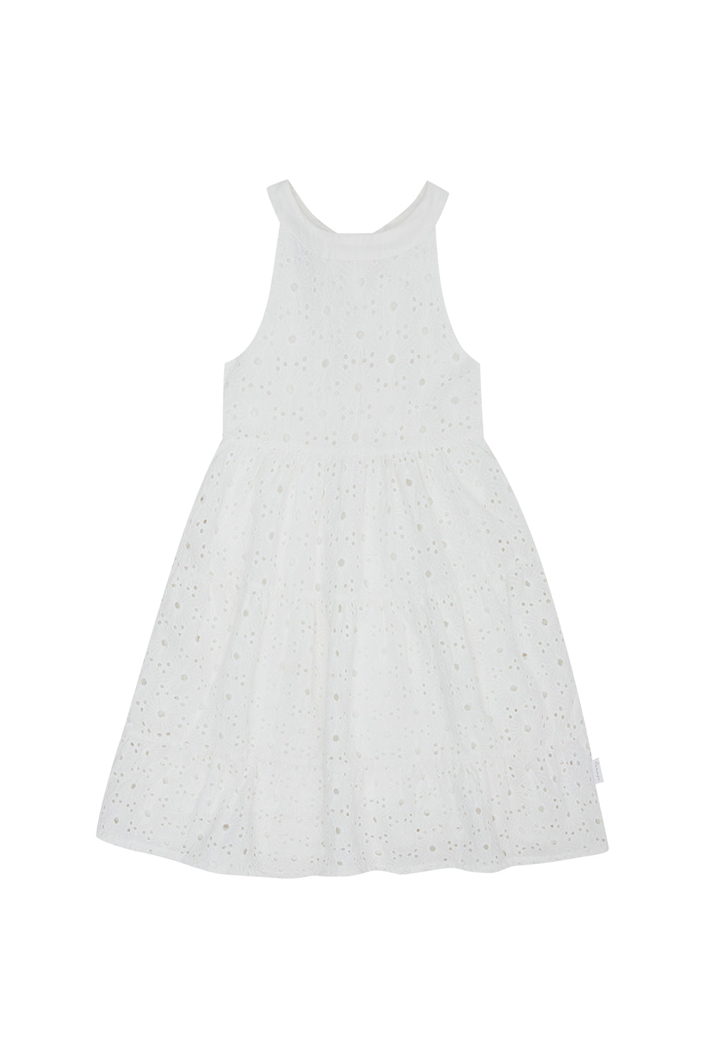 Mini-Me Maxikleid mit Broderie Anglaise für Kinder