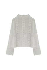 Premium Knitwear: Cable Knit Pullover Für Frauen Light Grey / Xs Hw 23/24