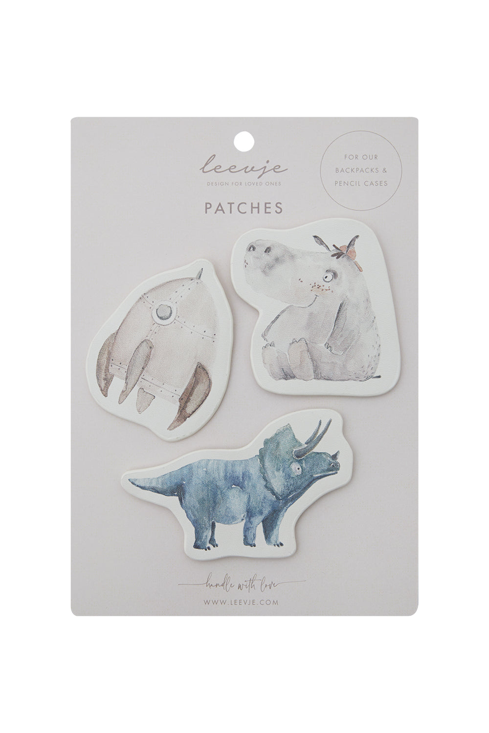 Patches set 'rocket, hippo & dino'