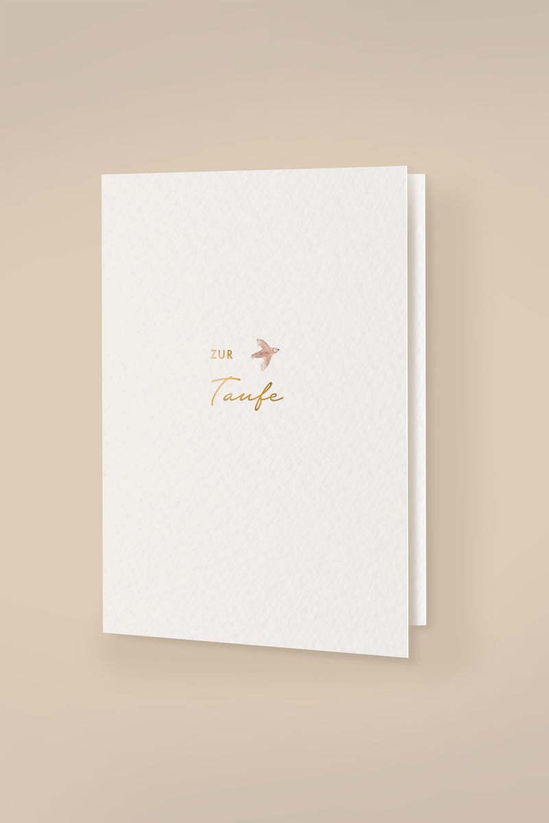 Greeting card dove "Zur Taufe" with envelope