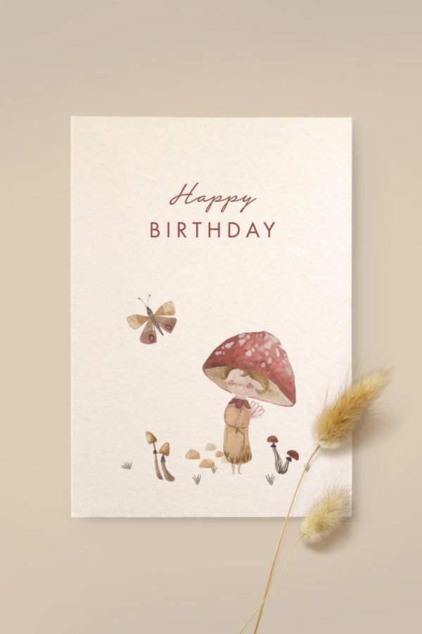 Karte Fairytale „Happy Birthday“ Aus Holzschliffpappe Karten