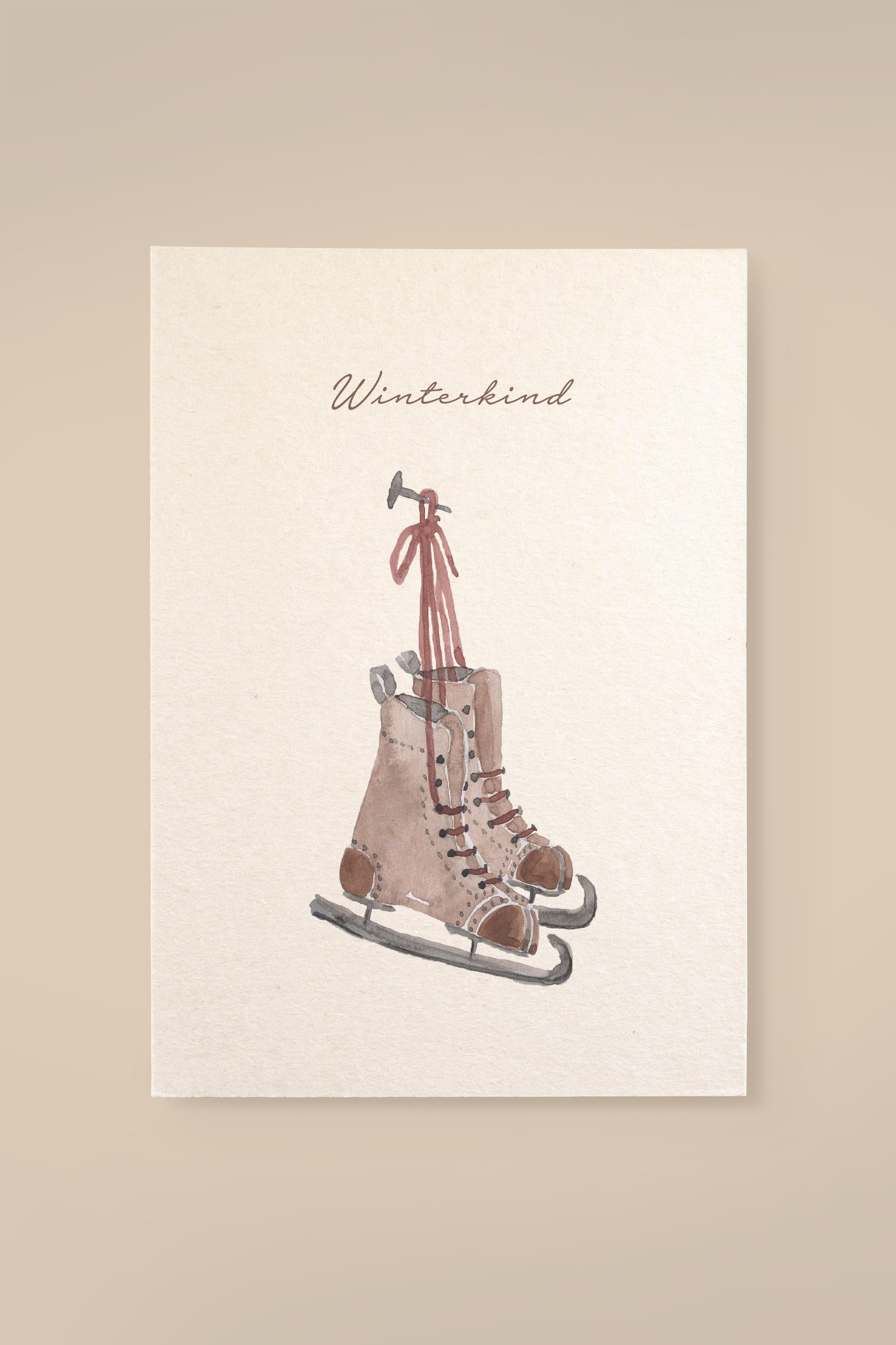 Ice skates "Winterkind" card made of wood pulp board