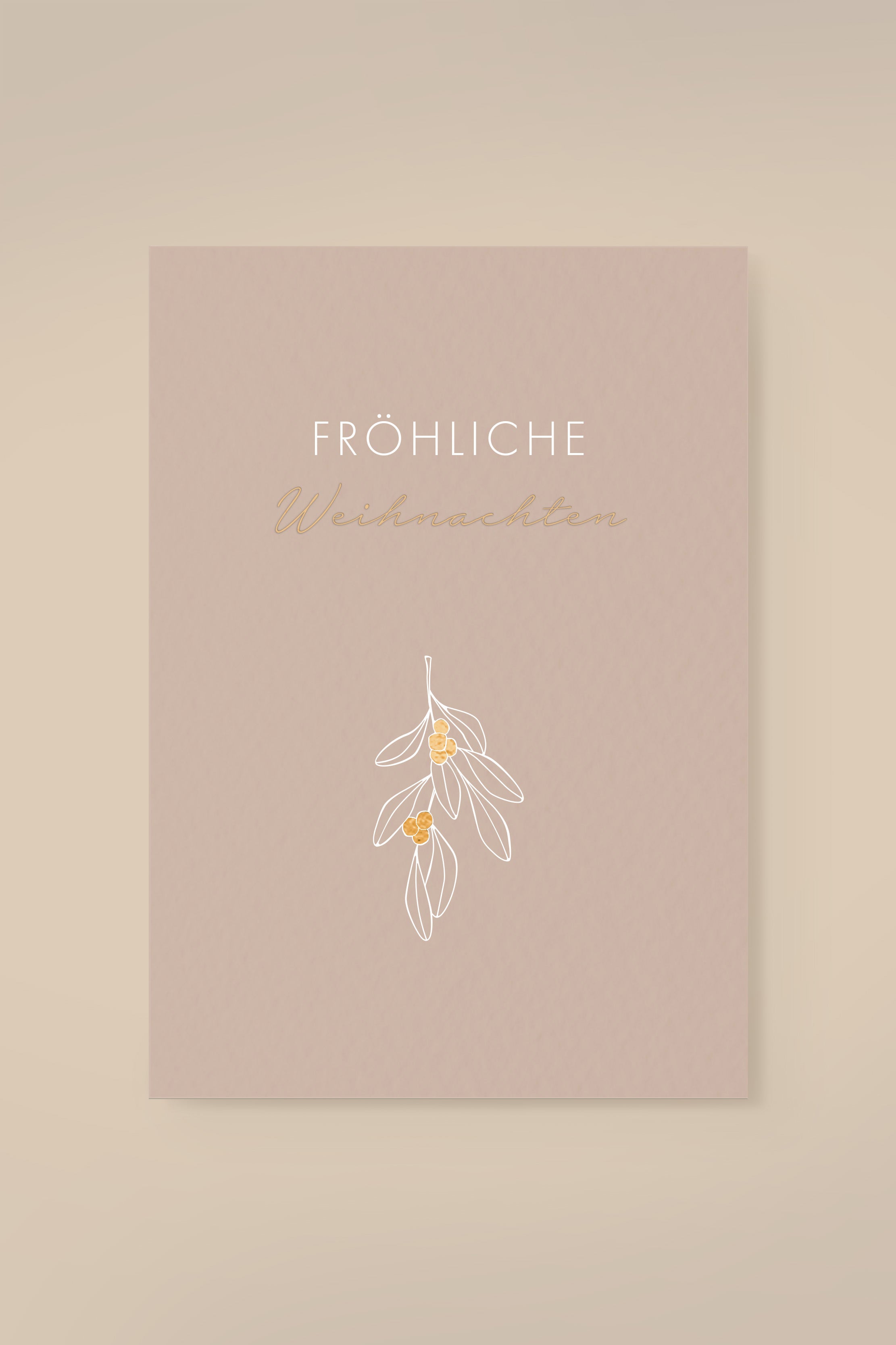 Postcard Mistletoe 'Fröhliche Weihnachten'