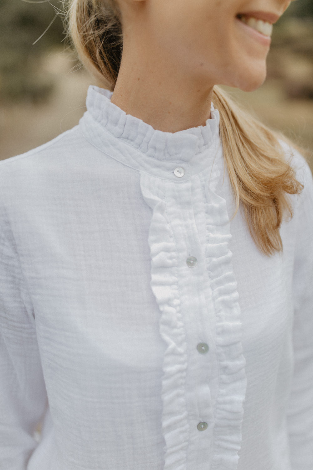 Musselinbluse mit Rüschendetails für Frauen