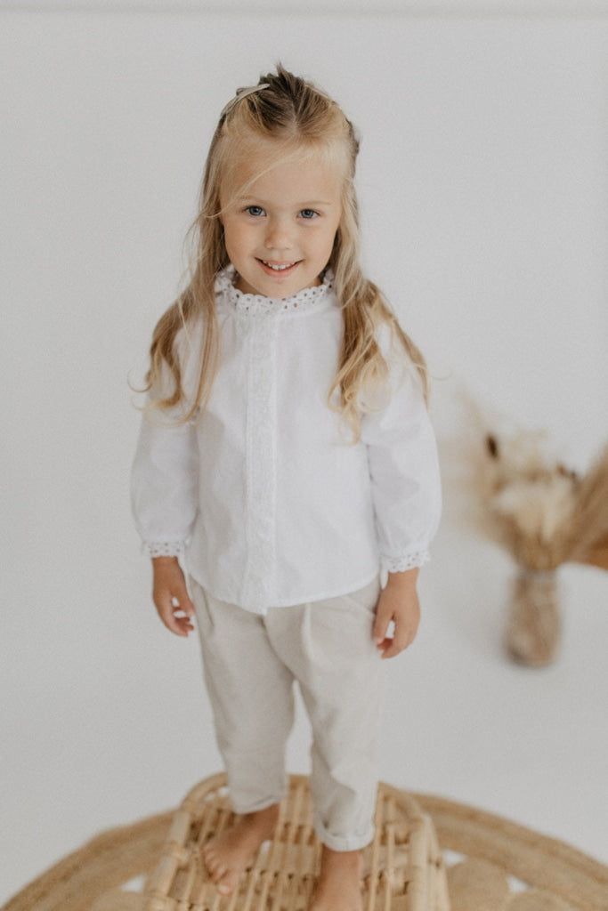 Spitzenbluse Mit Broderie Anglaise Für Kinder Blusen